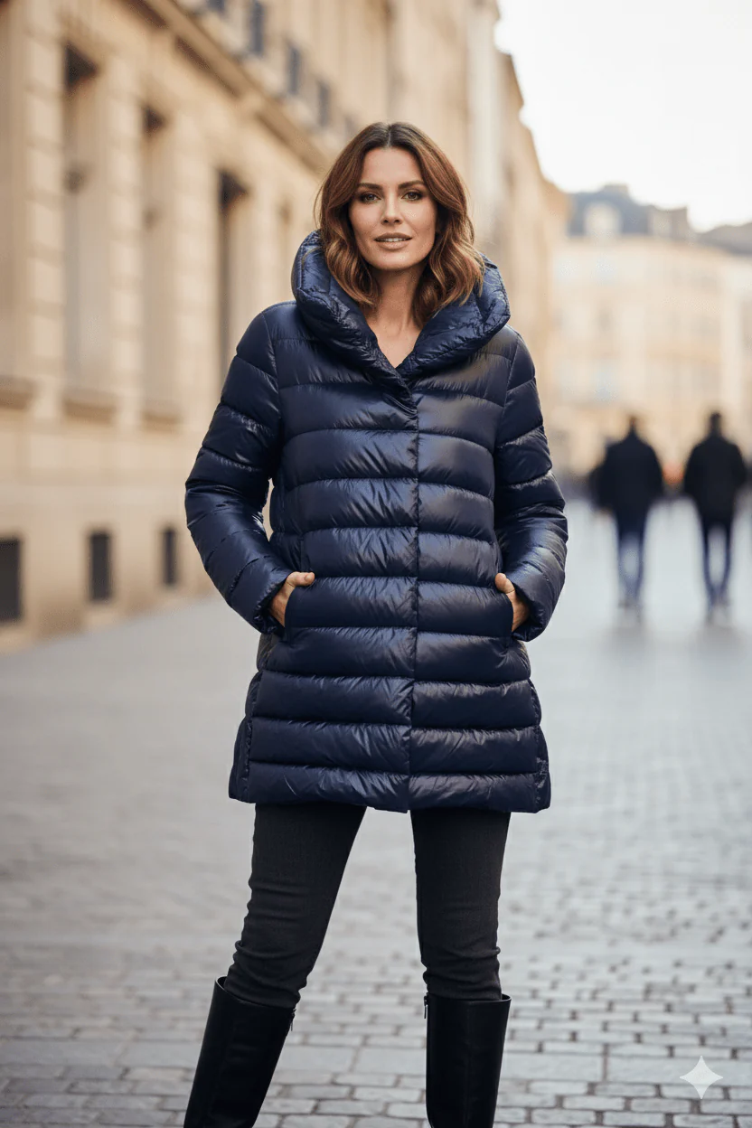 The Chelsea A-frame | Down Coat | Ink Navy - Image 3