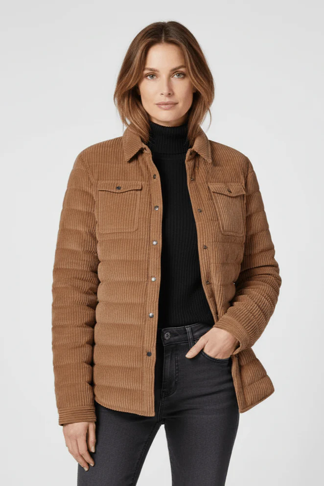 The Harrow Corduroy | Down Shirt | Camel - Image 3