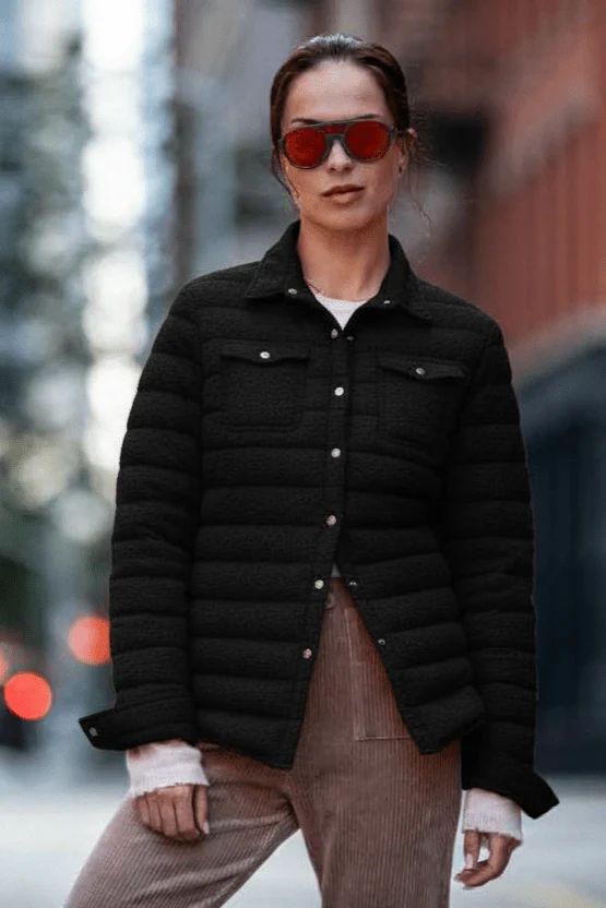 The Harrow Bouclé | Down Shirt | Midnight Black - Image 4