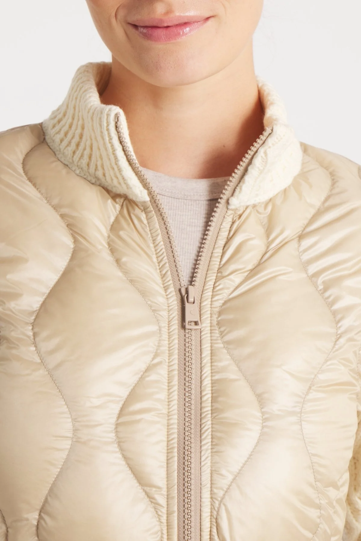 The Hyde | Quilted Down / Wool Jacket | Camel / Beige - Image 2