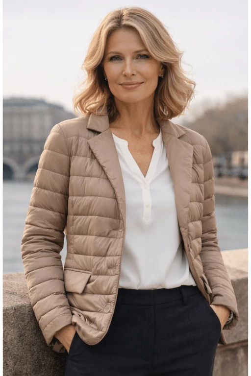 The Mayfair | Down Blazer | Taupe | New Deluxe - Image 3