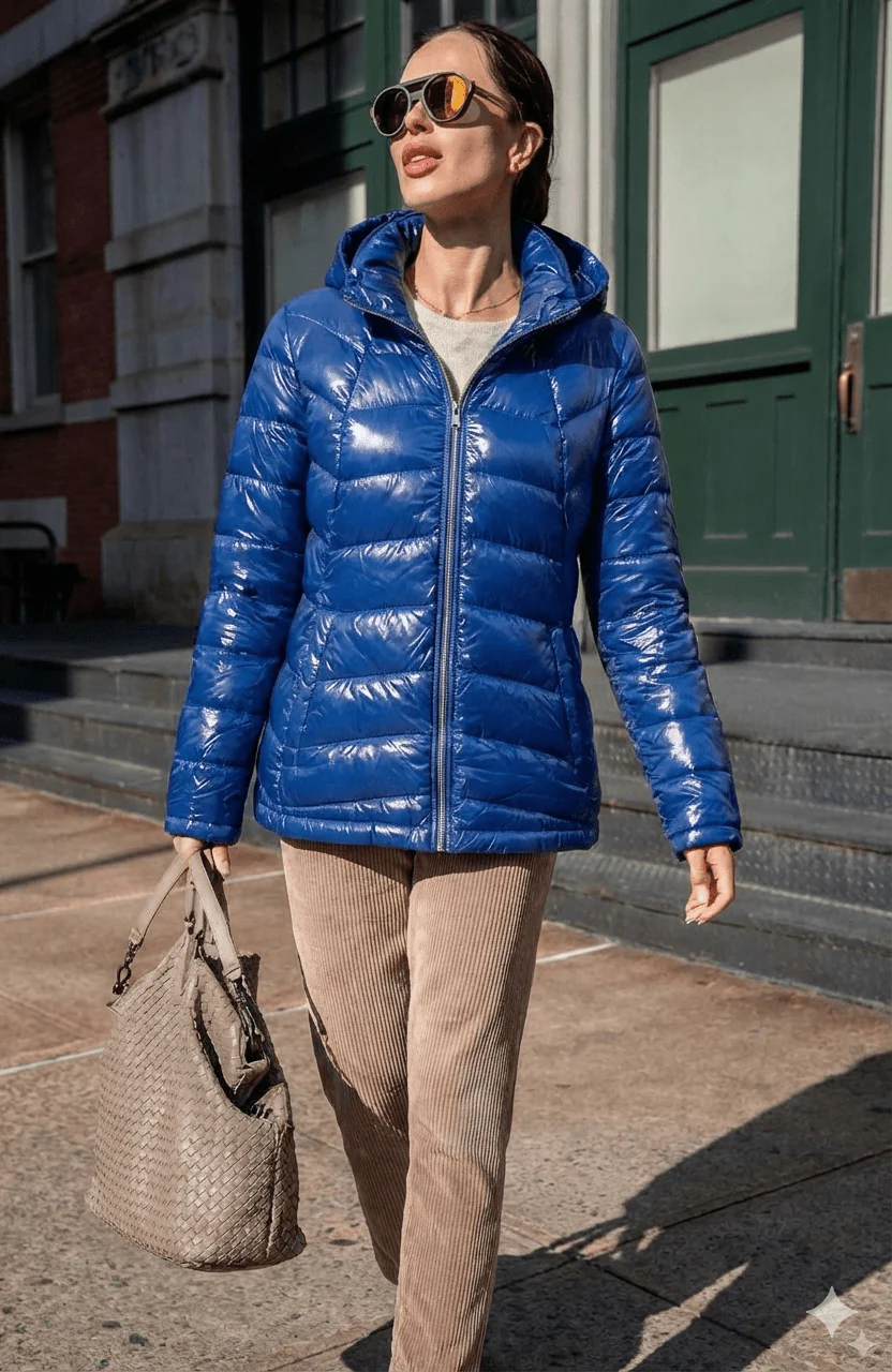 The Senenne | Hooded Down Jacket | Electric Blue - Image 2