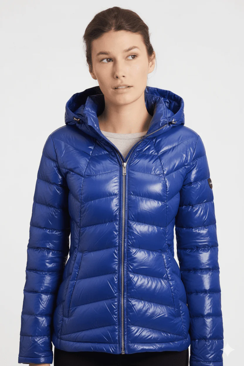 The Senenne | Hooded Down Jacket | Electric Blue - Image 4
