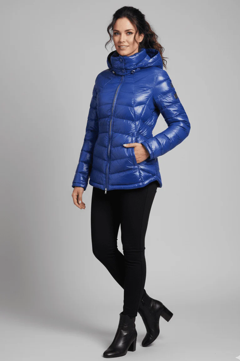 The Senenne | Hooded Down Jacket | Electric Blue - Image 5