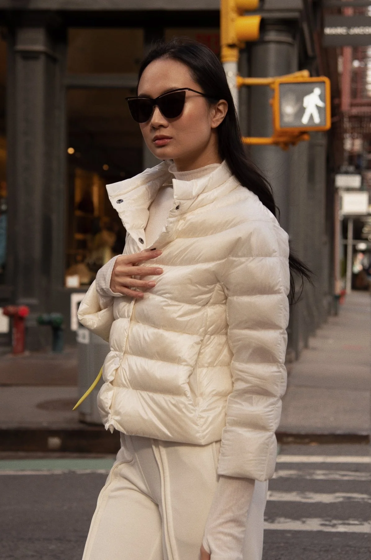 The Soho | Down 3/4 Sleeve Jacket | Ivory - Image 2