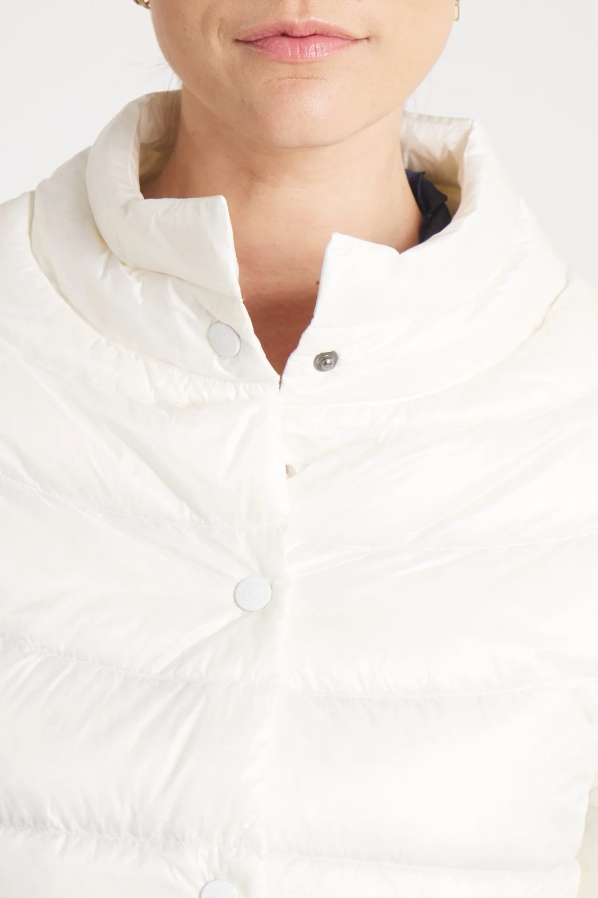 The Soho | Down 3/4 Sleeve Jacket | Ivory - Image 4