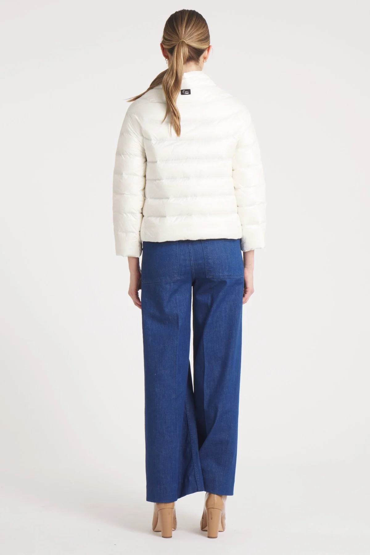 The Soho | Down 3/4 Sleeve Jacket | Ivory - Image 7